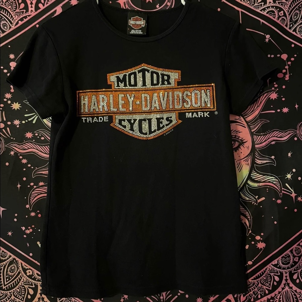 Women’s Rhinestone Harley Davidson Shirt